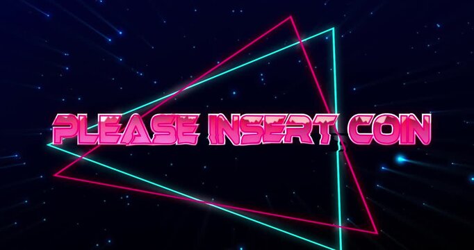 Animation of please insert coin text over spots