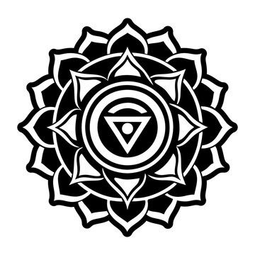A glyph style icon of sacral chakra balance