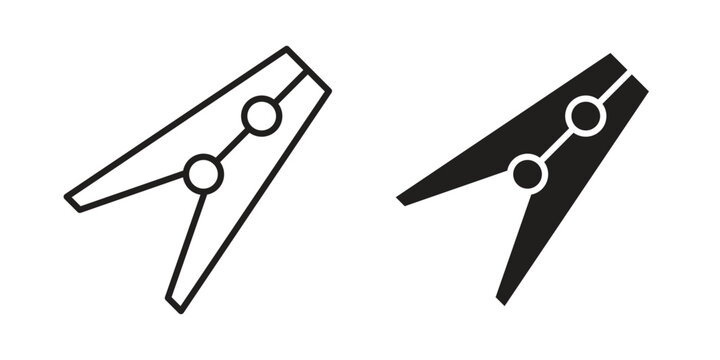 Peg icon Line Design Vector Illustration. Solid Black icons