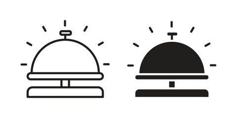 Fototapeta premium Reception bell icon Line Design Vector Illustration. Solid Black icons