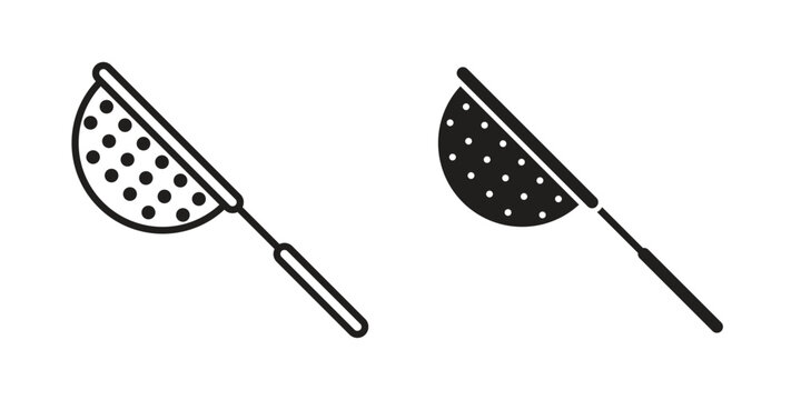 sieve icon Line Design Vector Illustration. Solid Black icons