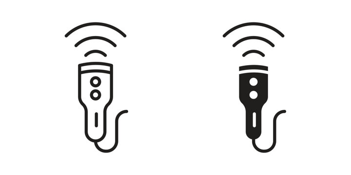 Ultrasound icon Line Design Vector Illustration. Solid Black icons