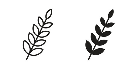 Fototapeta premium Wheat grain icon Line Design Vector Illustration. Solid Black icons
