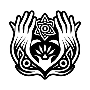 Gebo hands icon in glyph style
