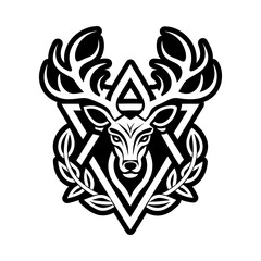 Fototapeta premium A glyph style icon of sacred deer symbol