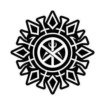 A solid style icon of sowilo sun symbol