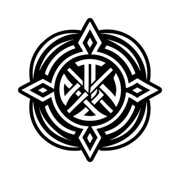 Uruz rune symbol icon in solid style