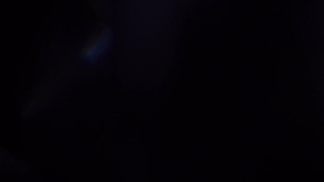 Cyan Blue Circular Light Leak Bokeh Overlay &ndash; Futuristic Soft Glow Transition Background Loop