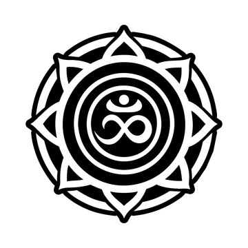 A solid style icon of karuna unity symbol