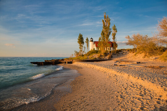 64795-00819 Point Betsie Lighthouse on Lake Michigan, Benzie County, Frankfort, MI