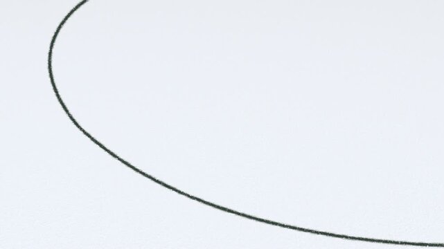 Drawing curved line with pencil on white paper