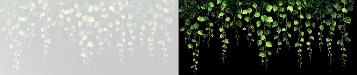 green leaf confetti curtain with falling botanical foliage dust © Alehandro