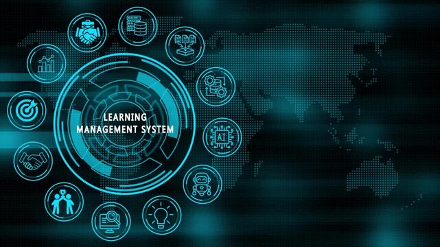  learning management system concept animation. Business, Technology, Internet and network concept. animation video