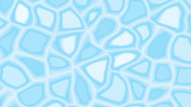 Seamless loop abstract soft blue organic Voronoi cell pattern background with smooth flowing shapes and subtle light edges, ideal for modern design, websites, presentations and minimal digital visuals