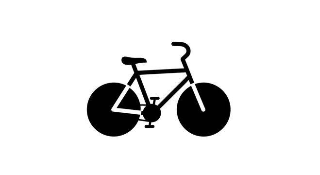 A simple black bicycle icon on a white background Abstrack background