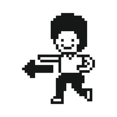 Fototapeta premium Cartoon cute man run or running marathon jogging race with lifestyle,8 bit,pixel art,gym,exercise.
