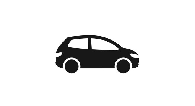 A simple black silhouette of a car on a white background Abstrack background