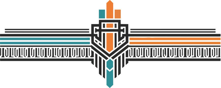 Abstract geometric design with digital binary code elements