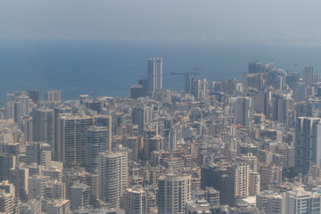 Naklejka premium Aerial view of Beirut, capital of Lebanon