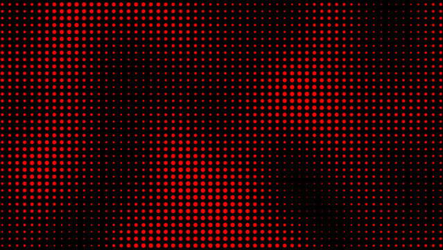 Red halftone dots pattern on black background. abstract modern graphic design with pop art