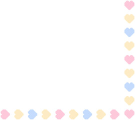 Obraz premium Cute Colorful Pixel Heart Corner Border Design Elements