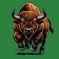 vector image of an angry bison © azharine