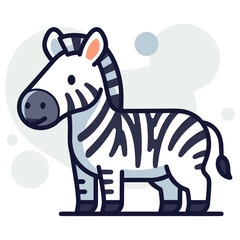 Naklejka premium Cartoon zebra standing still on simple dotted background. non editable strokes