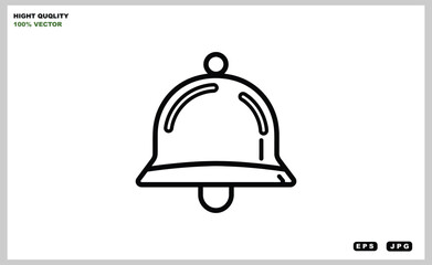 Fototapeta premium A simple line drawing of a bell on a white background with high quality vector graphics