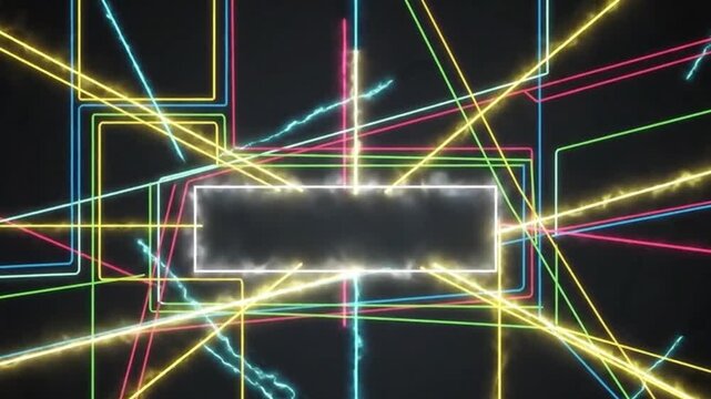 Neon Marker Abstract Lines on Dark Minimal Background for Modern Design