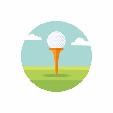 ゴルフティーのフラットデザインアイコン