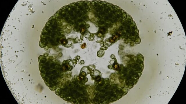 Microscopic Alga Cell Division Timelapse