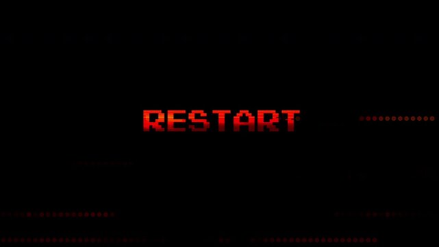 Glitch Restart Message Animation System Reboot Error Screen