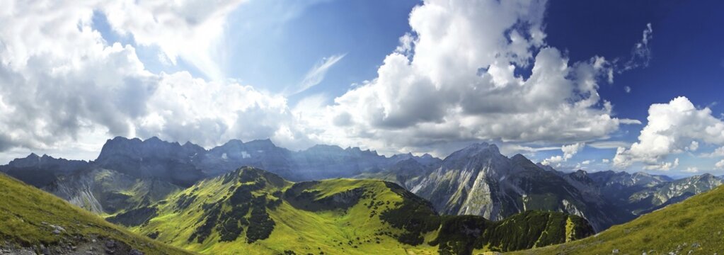 Karwendel Range view from Sonnjoch, Tirol, Austria, Europe