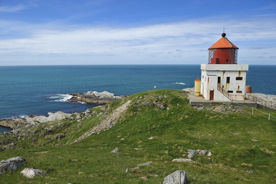 Old lighthouse on Runde Island, Norway, Scandinavia, Europe