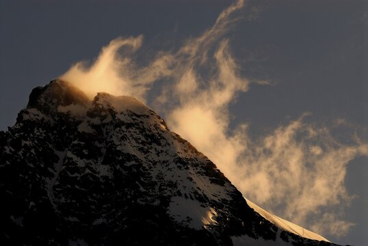 Grossglockner Mountain peak at first light, Kals, Hohe Tauern, East Tirol, Austria, Europe