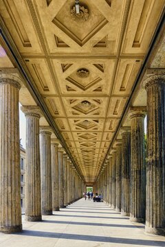 Old National Gallery colonnade, Museum Island, Berlin Mitte district, Berlin, Germany