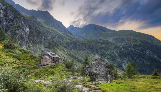Gollingh&uuml;tte mountain hut, Rohrmoos-Untertal, Schladming Tauern, Styria, Austria