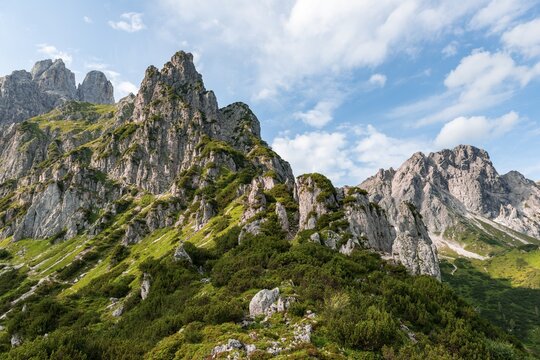 Rugged peaks, mountains, Armkarwand, Gro&szlig;e Bischofsm&uuml;tze, Salzkammergut, Upper Austria, Austria