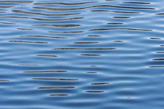 Reflections on a calm sea surface, Faroe Islands, Denmark