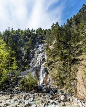 Sulzer waterfall, Sulzbach, end of Almbachklamm, Berchtesgaden, Upper Bavaria, Bavaria, Germany