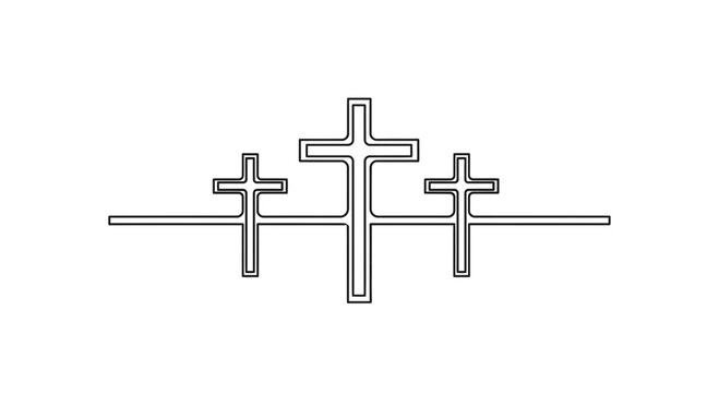 Cross Symbol Christian Religious Icon.