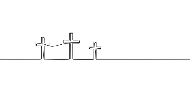 Three Crosses on Simple Stands.