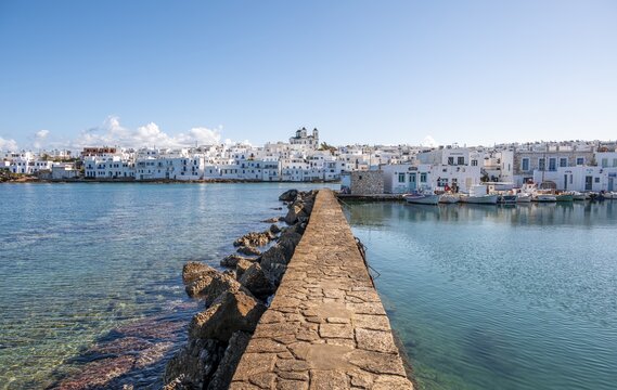 Naoussa, small harbour town, Paros Island, Cyclades, Greece