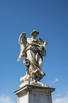 Statue of an angel, angel bridge, Castel Sant'Angelo, Rome, Lazio, Italy