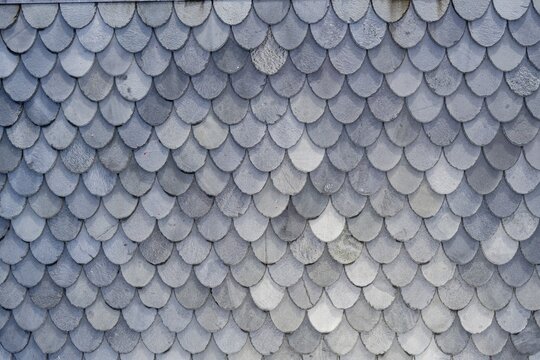 Black roof shingles, slate, Norway