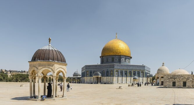 Place in front of the Dome of the Rock, also Qubbat As-sachra, Kipat Hasela, Temple Mount, Old Town, Jerusalem, Israel