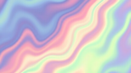 Fototapeta premium Abstract swirling pastel colors creating a fluid iridescent holographic background