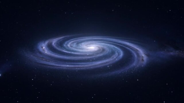 Spiral galaxy in deep space with bright core and swirling arms
