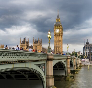 View over the river Thames, Westminster Bridge, London, England, Great Britain, Houses of Parliament, Big Ben, City of Westminster