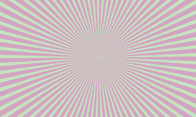 Fototapeta premium Pastel Pink and Green Sunburst Radial Rays Vector Background for Retro Pop Art Comic Poster Design